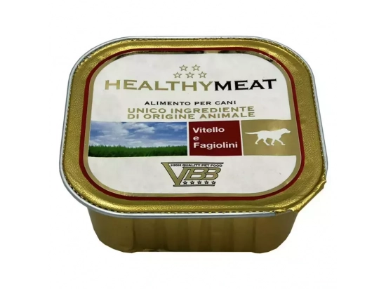 Фото - вологий корм (консерви) Healthy Meat VEAL & GREEN BEANS вологий корм для собак ТЕЛЯТИНА та ЗЕЛЕНА КВАСОЛЯ