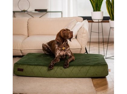 Фото - лежаки, матрасы, коврики и домики Harley & Cho OLIVER VELUR GREEN ортопедический матрас для собак (велюр), зеленый