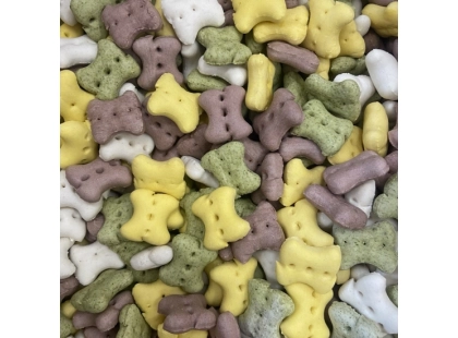 Фото - ласощі AnimAll Crunch Dog Mix мікс печива для собак КІСТКА (ваніль, банан, овочі, ріж. дерево)