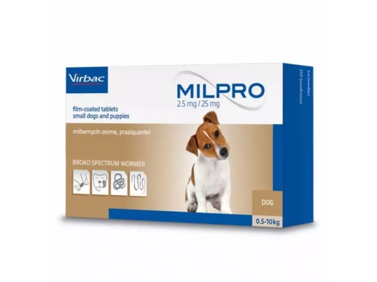 Фото - от глистов Virbac MILPRO (МИЛЬПРО) антигельминтные таблетки для собак