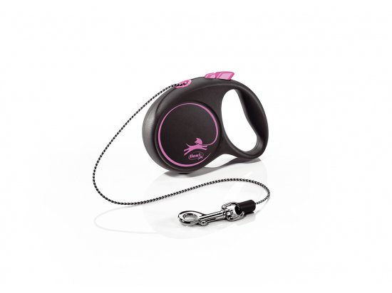 Фото - рулетки Flexi BLACK DESIGN повідець-рулетка для собак ТРОС, рожевий