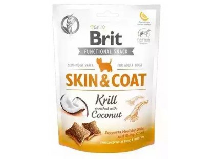 Фото - ласощі Brit Care Dog Snack Skin & Coat Krill & Coconut ласощі для підтримки здоров'я шкіри та шерсті у собак КРІЛЬ та КОКОС
