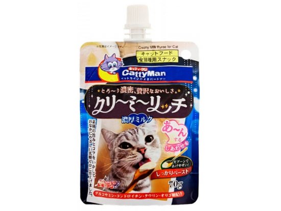 Фото - ласощі CattyMan (КеттіМен) Creamy Milk ласощі у вигляді крему для котів ВЕРШКОВЕ ПЮРЕ З МОЛОКОМ