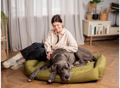 Фото - лежаки, матрасы, коврики и домики Harley & Cho SOFA OLIVE лежак для собак, оливковый
