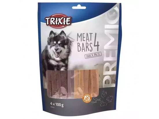 Фото - лакомства Trixie 4 MEAT BARS лакомство для собак (курица/утка/ягнёнок/лосось), 400 г (31853)