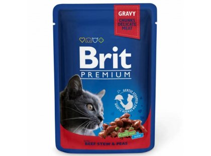 Фото - вологий корм (консерви) Brit Premium Cat Beef Stew & Peas консерви для кішок ЯЛОВИЧИНА та ГОРОШОК