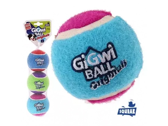 Фото - игрушки GiGwi (Гигви) Ball ТРИ МЯЧА игрушка для собак с пищалкой