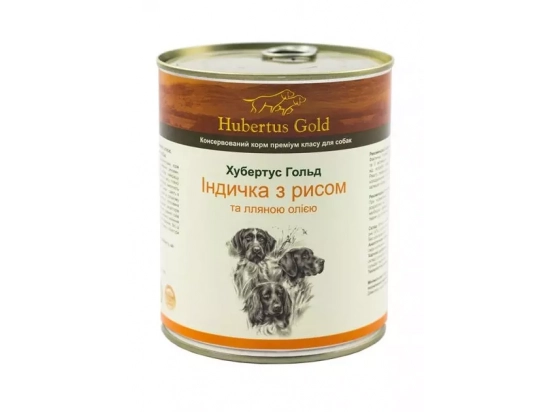 Фото - влажный корм (консервы) Hubertus Gold (Хубертус Голд) ИНДЕЙКА С РИСОМ и льняным маслом консервы для собак