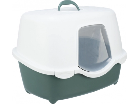 Фото - туалети, лотки Trixie DAVIO закритий туалет з фільтром для кішок, білий/зелений (40570)