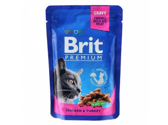 Фото - вологий корм (консерви) Brit Premium Cat Chicken & Turkey консерви для кішок КУРКА та ІНДИЧКА