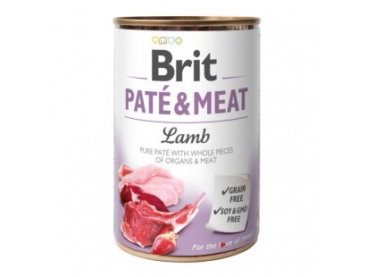 Фото - вологий корм (консерви) Brit Pate & Meat Dog Lamb консерви для собак, ЯГНЯ В ПАШТЕТІ 400 г