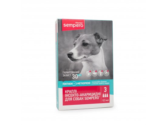 Фото - від бліх та кліщів Vitomax Sempero Інсектоакарицидні краплі на холку від бліх та кліщів для собак