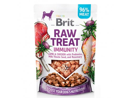 Фото - ласощі Brit Care Dog Raw Treat Immunity Freeze-dried Lamb & Chicken ласощі для імунітету собак  ЯГНЯ І КУРКА