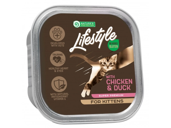 Фото - вологий корм (консерви) Natures Protection (Нейчез Протекшин) Lifestyle Kitten Chicken & Duck вологий корм для кошенят КУРКА, КАЧКА