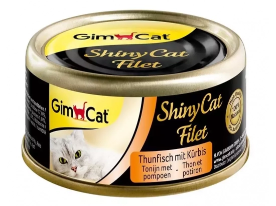 Фото - вологий корм (консерви) Gimcat SHINY CAT FILET консерви для кішок ТУНЕЦЬ ТА ЛОСОСЬ