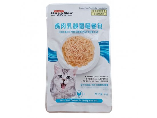 Фото - вологий корм (консерви) CattyMan (КеттіМен) Lactobacillus Chicken Feast вологий корм для котів із проблемами травлення КУРКА В ЖЕЛЕ