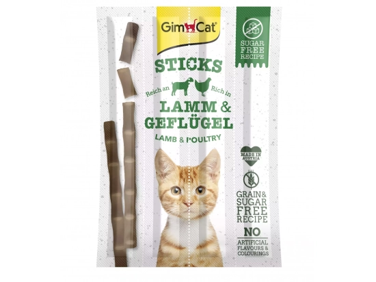 Фото - лакомства Gimcat STICKS LAMM UND GEFLUGEL (ПАЛОЧКИ ЯГНЕНОК И ПТИЦА) лакомство для кошек