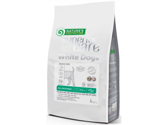 Фото - сухий корм Natures Protection (Нейчез Протекшин) Superior Care White Dogs Grain Free INSECT сухий корм для собак із білою шерстю БІЛОК КОМАХ