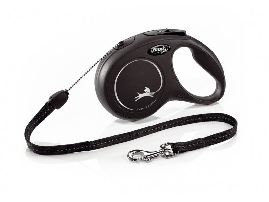 Фото - рулетки Flexi NEW CLASSIC CORD (НЬЮ КЛАСИК ТРОС) повідець-рулетка для собак, чорний
