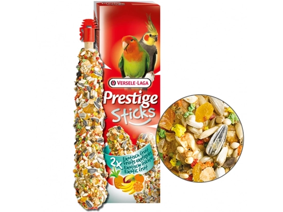 Фото - ласощі для птахів Versele-Laga (Верселя-Лага) Prestige STICKS BIG PARAKEETS EXOTIC FRUIT ласощі для середніх папуг, ЕКЗОТИЧНІ ФРУКТИ 140 г (2 шт.)