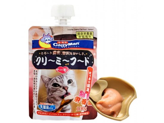 Фото - ласощі CattyMan (КеттіМен) Complete Creamy Food Salmon крем-суп для котів ЛОСОСЬ