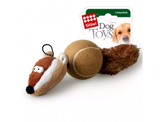 Фото - іграшки GiGwi (Гігві) Catch & Fetch БАРСУК іграшка для собак з 2-ма пищалками тенісний м'яч, 32 см