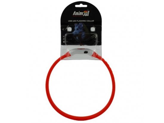 Фото - амуніція Animall USB Led Flashing Collar нашийник для собак з підзарядкою USB, червоний/зірки