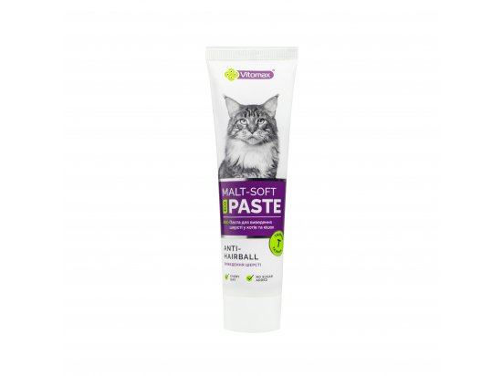 Фото - для виведення шерсті Vitomax Malt-Soft Paste Anti-Hairball Еко-паста для виведення вовни у кішок
