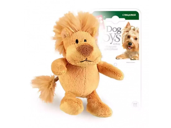 Фото - игрушки GiGwi (Гигви) Plush Friendz ЛЕВ игрушка для собак с пищалкой, 10 см