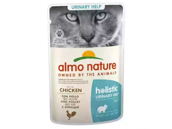 Фото - влажный корм (консервы) Almo Nature Holistic FUNCTIONAL URINARY HELP консервы для кошек для профилактики мочекаменной болезни КУРИЦА