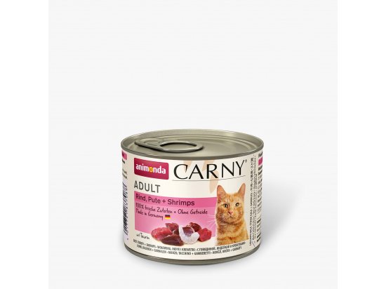 Фото - вологий корм (консерви) Animonda (Анімонда) Carny Adult mit Pute+Shrimps - консерви для котів з ІНДЕЙКОЮ та КРЕВЕТКАМИ, шматочки в соусі