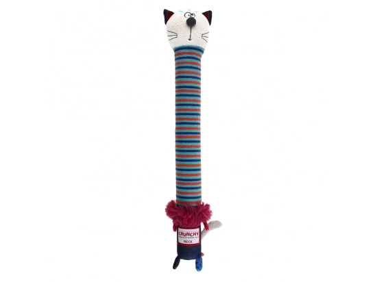 Фото - игрушки GiGwi (Гигви) Crunchy КОТ игрушка для собак с хрустящей шеей и пищалкой, 28 см