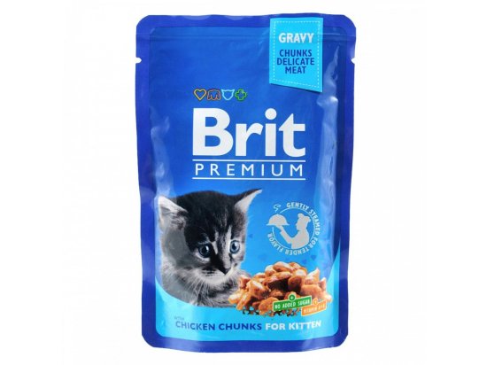Фото - влажный корм (консервы) Brit Premium Cat Kitten Chicken Chunks консервы для котят КУРИЦА