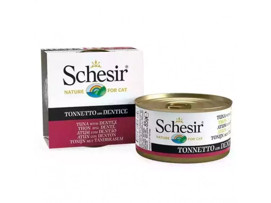 Фото - вологий корм (консерви) Schesir (Шезір) Tuna with Dentex консерви для котів ТУНЕЦЬ із ЗУБАНОМ