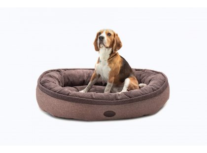 Фото - лежаки, матраси, килимки та будиночки Harley & Cho DONUT SOFT TOUCH BROWN овальний лежак для собак, коричневий