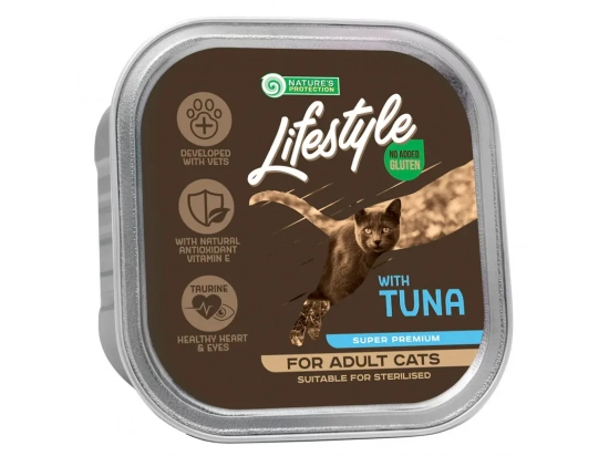 Фото - вологий корм (консерви) Natures Protection (Нейчез Протекшин) Lifestyle Adult With Tuna вологий корм для стерилізованих котів ТУНЕЦЬ