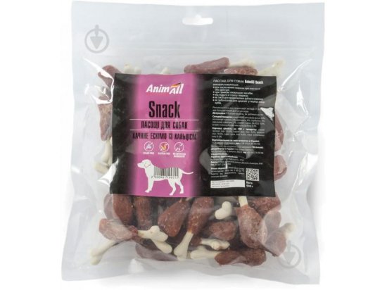 Фото - ласощі AnimAll Snack ласощі для собак, КАЧИНЕ ЕСКІМО з кальцієм