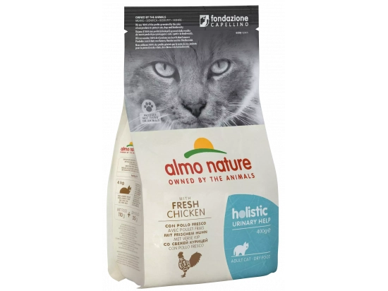 Фото - сухий корм Almo Nature Holistic URINARY HELP ADULT CAT WITH FRESH CHICKEN сухий корм для дорослих котів для профілактики сечокам'яної хвороби КУРКА