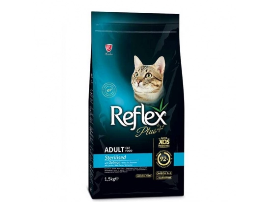 Фото - сухой корм Reflex Plus (Рефлекс Плюс) Adult Sterilised Salmon корм для стерилизованных кошек и кастрированных котов, с лососем