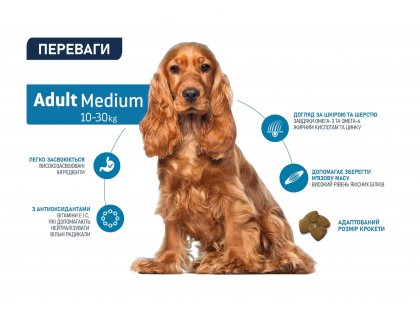 Фото - сухий корм Advance (Едванс) Dog Medium Adult - корм для дорослих собак середніх порід (з куркою та рисом)