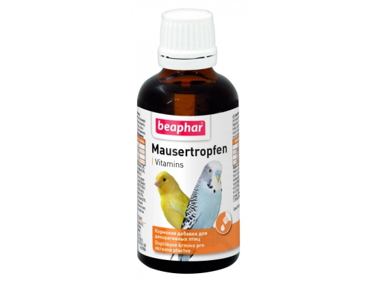 Фото - вітаміни та мінерали Beaphar Mausertropfen вітамінний комплекс для посилення забарвлення птахів