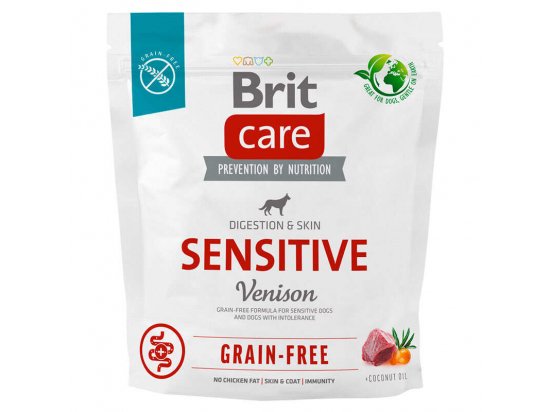 Фото - сухий корм Brit Care Dog Grain Free Sensitive Venison беззерновий сухий корм для собак із чутливим травленням і шкірою ОЛЕНИНА