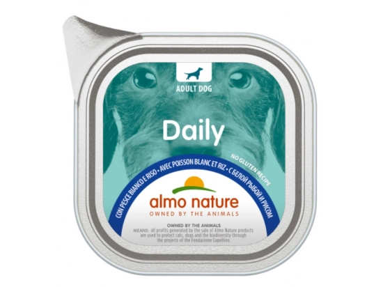 Фото - вологий корм (консерви) Almo Nature Daily WHITE FISH & RICE консерви для собак БІЛА РИБА І РИС