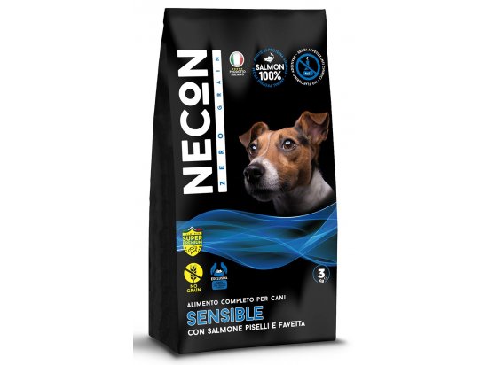 Фото - сухий корм Necon Zero Grain Dog Sensible with Salmon, Pea and Horse Bean сухий беззерновий корм для собак усіх порід із чутливим травленням ЛОСОСЬ