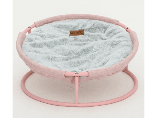 Фото - спальные места, лежаки, домики Misoko&Co (Мисоко и Ко) Pet Bed Round Plush складной круглый лежак для животных, плюш, РОЗОВЫЙ