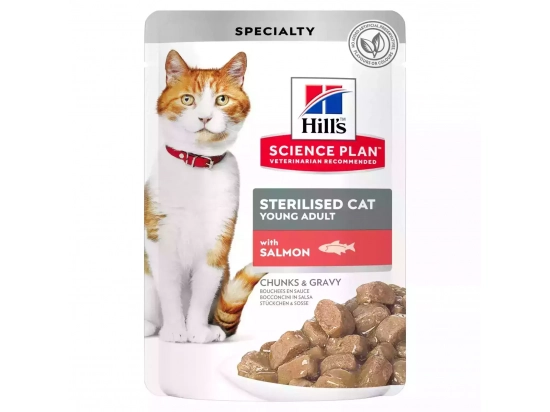 Фото - влажный корм (консервы) Hill's Science Plan Young Adult Sterilised Cat Salmon корм для стерилизованных кошек ЛОСОСЬ