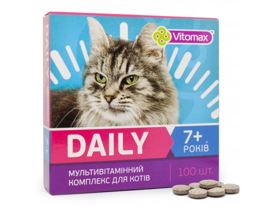 Фото - витамины и минералы Vitomax Daily мультивитаминный комплекс для кошек 7+ лет