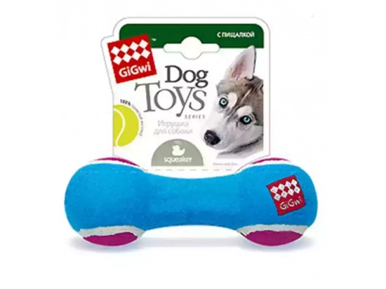 Фото - іграшки GiGwi (Гігві) Catch & Fetch ГАНТЕЛЯ іграшка для собак з пищалкою середня, 18 см