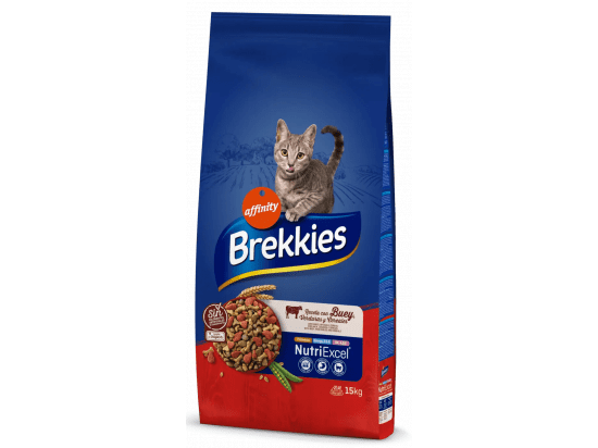 Фото - сухой корм Brekkies Cat BEEF сухой корм для кошек ГОВЯДИНА