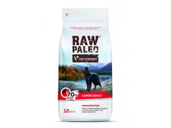 Фото - сухий корм Vet Expert Raw Paleo (Роу Палео) Adult Large Beef сухий корм для собак великих порід ЯЛОВИЧИНА